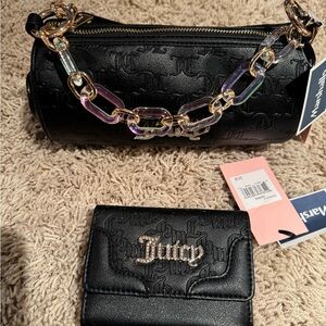 Adorable Juicy Couture Bling Bling barrel bag with matching wallet